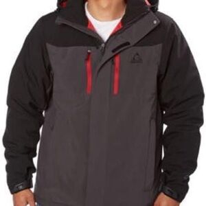 Gerry Weber Men's Black Red Ski Snowboarding Jacket Medium Detachable Hood